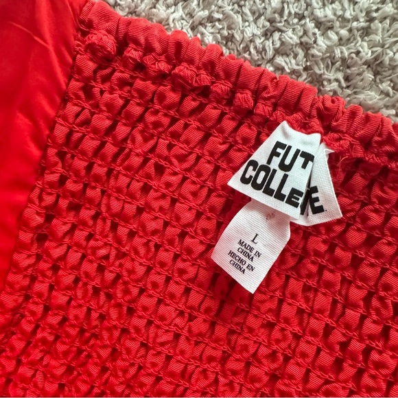 Future Collective Red and Pink Bow Dress - NWOT szL - Picture 4 of 5